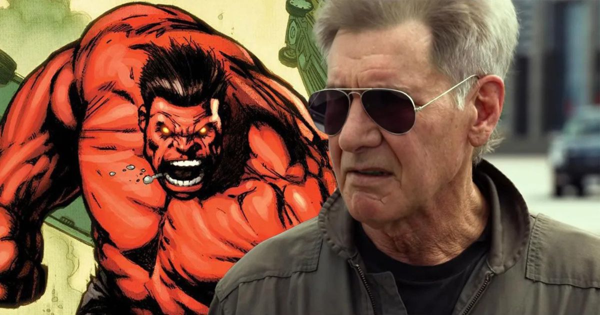 Red Hulk and Harrison Ford side by side