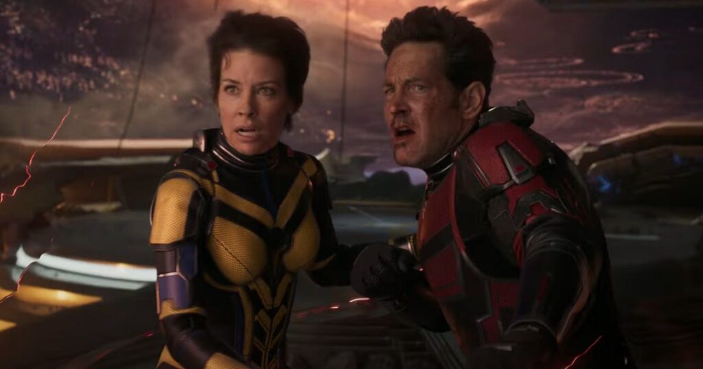 Paul Rudd and Evangeline Lily in Ant-Man and the Wasp: Quantumania