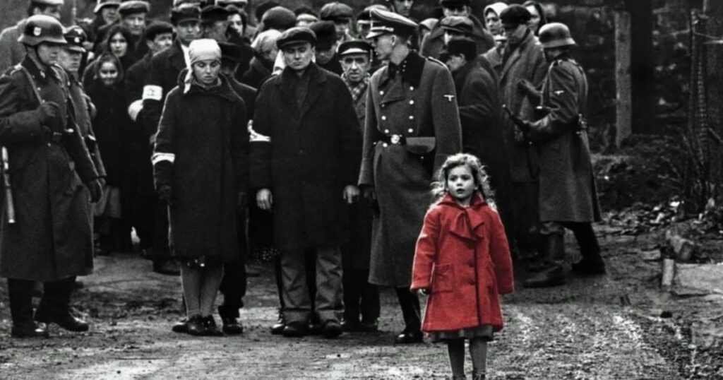 The girl in the red coat in Shindler's List