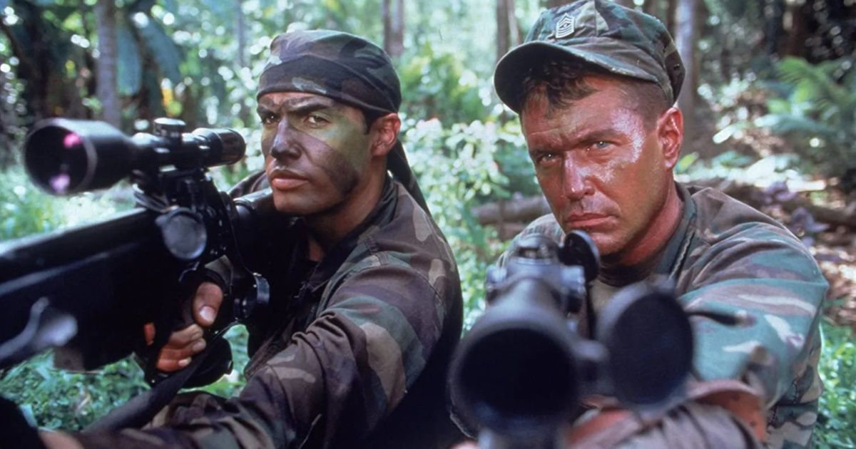 A jungle scene from Sniper (1993)